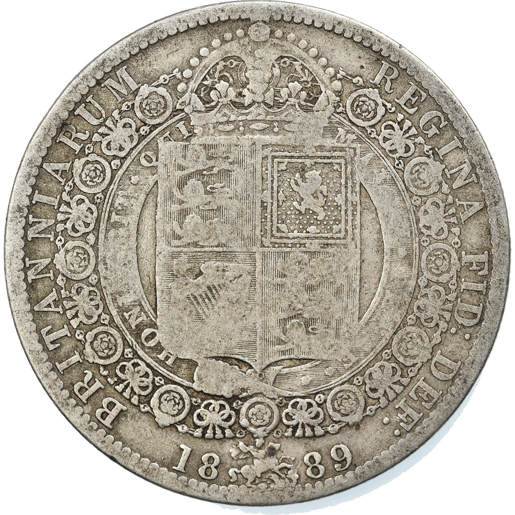 Coin, Great Britain, Victoria, 1/2 Crown, 1889, London, VF(20-25), Silver