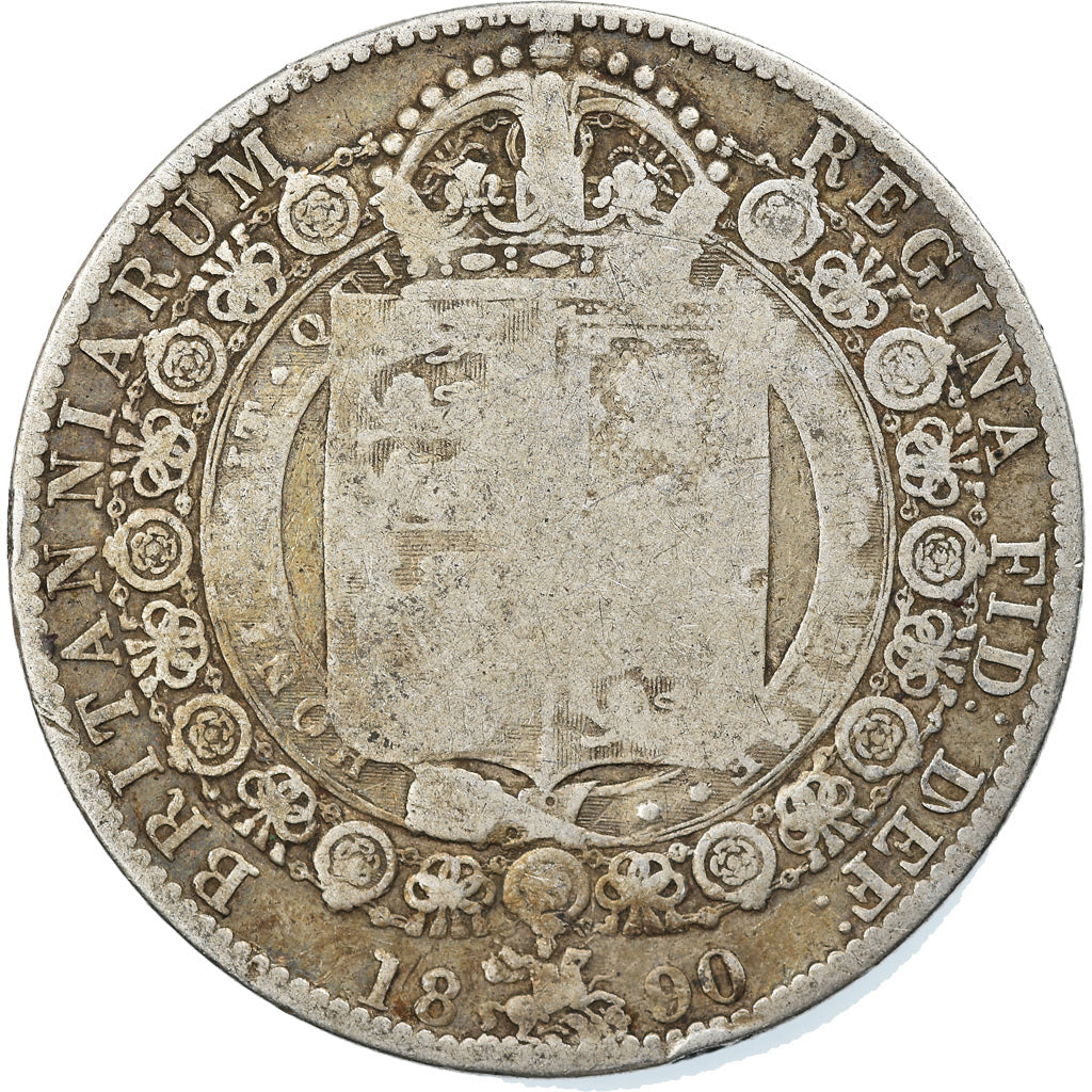 Coin, Great Britain, Victoria, 1/2 Crown, 1890, VF(20-25), Silver, KM:764