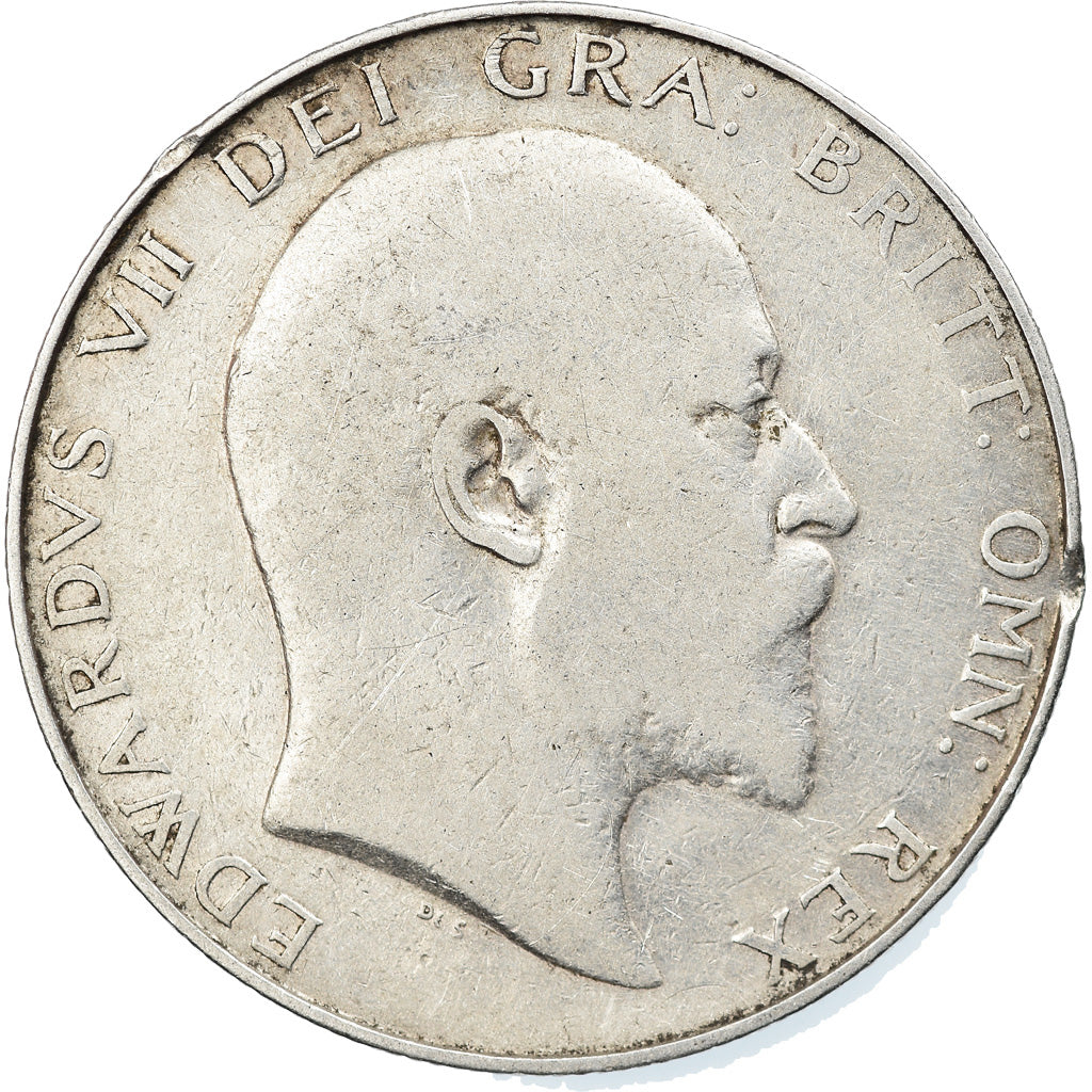 Coin, Great Britain, Edward VII, 1/2 Crown, 1908, VF(30-35), Silver, KM:802