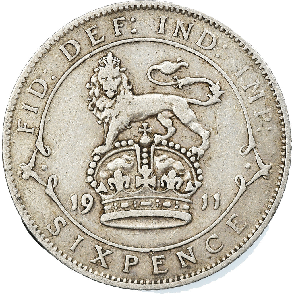 Coin, Great Britain, George V, 6 Pence, 1911, EF(40-45), Silver, KM:815