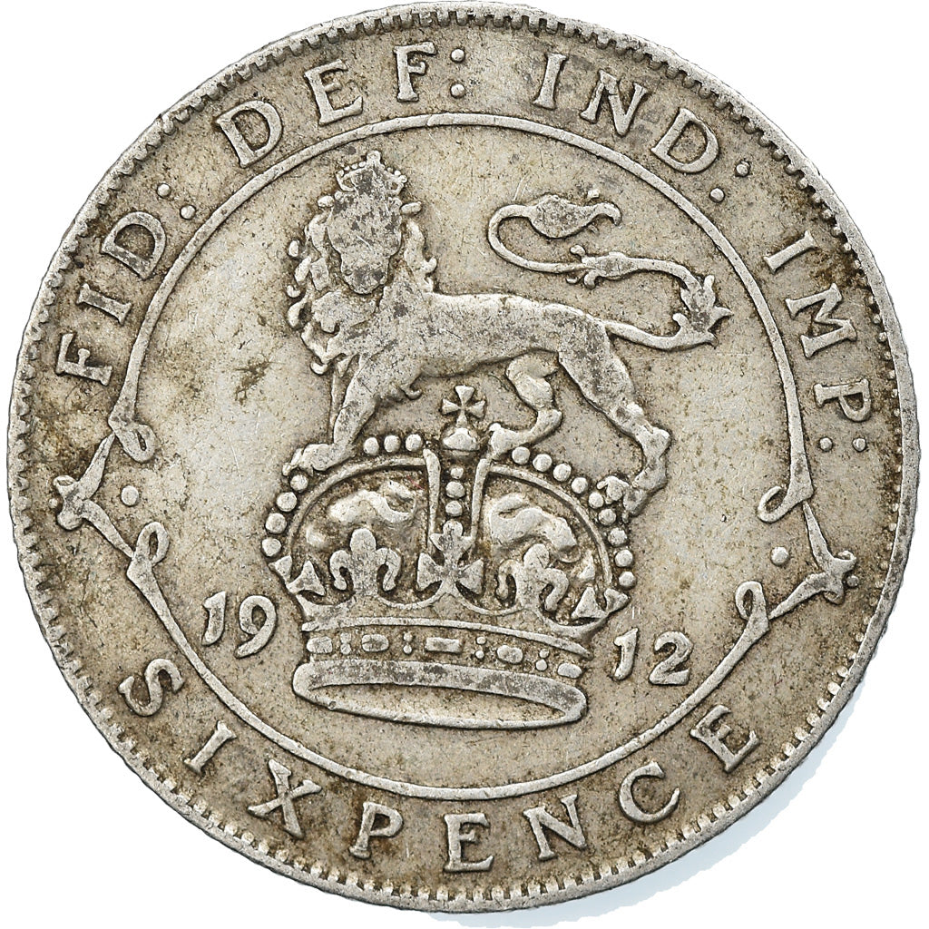 Coin, Great Britain, George V, 6 Pence, 1912, VF(30-35), Silver, KM:815