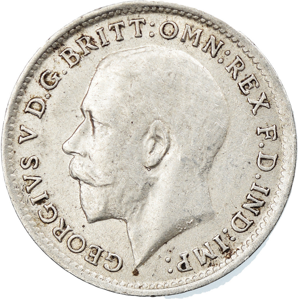 Coin, Great Britain, George V, 3 Pence, 1916, AU(55-58), Silver, KM:813