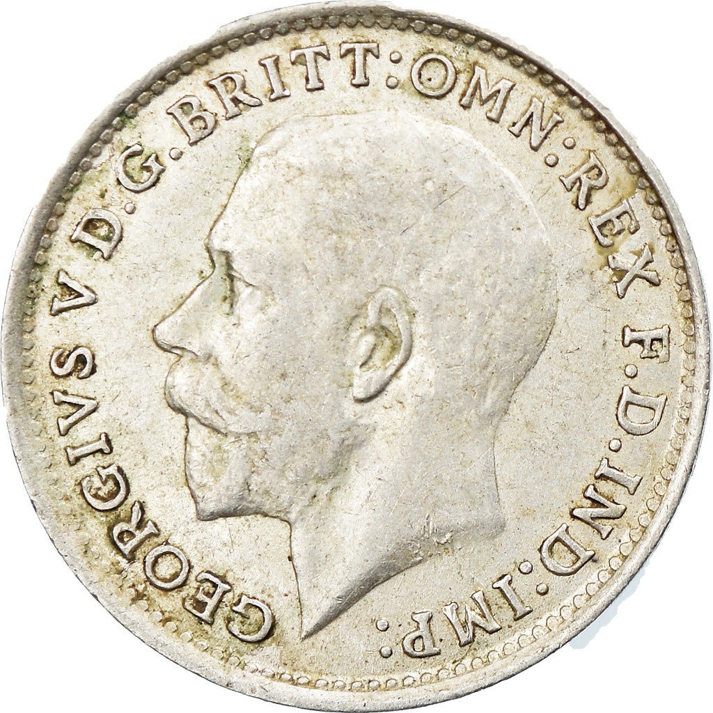 Coin, Great Britain, George V, 3 Pence, 1916, AU(50-53), Silver, KM:813