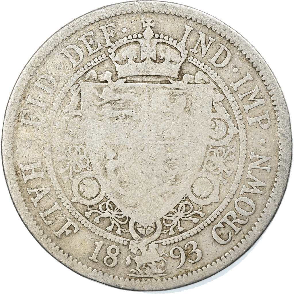 Coin, Great Britain, Victoria, 1/2 Crown, 1893, VF(20-25), Silver, KM:782
