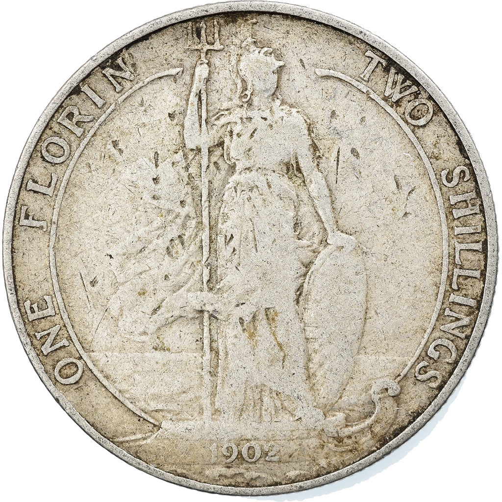 Coin, Great Britain, Edward VII, Florin, Two Shillings, 1902, VF(20-25), Silver