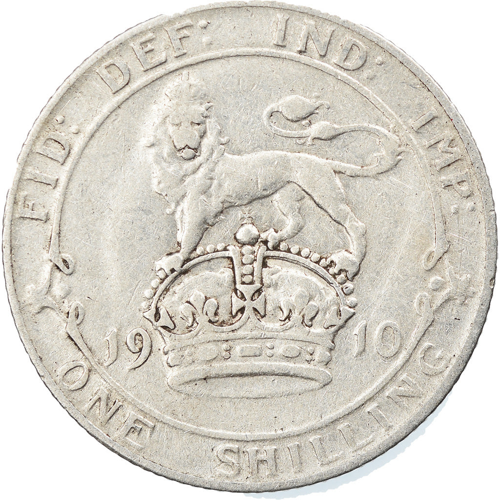 Coin, Great Britain, Edward VII, Shilling, 1910, EF(40-45), Silver, KM:800