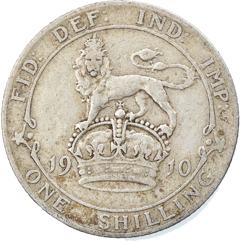 Coin, Great Britain, Edward VII, Shilling, 1910, VF(30-35), Silver, KM:800