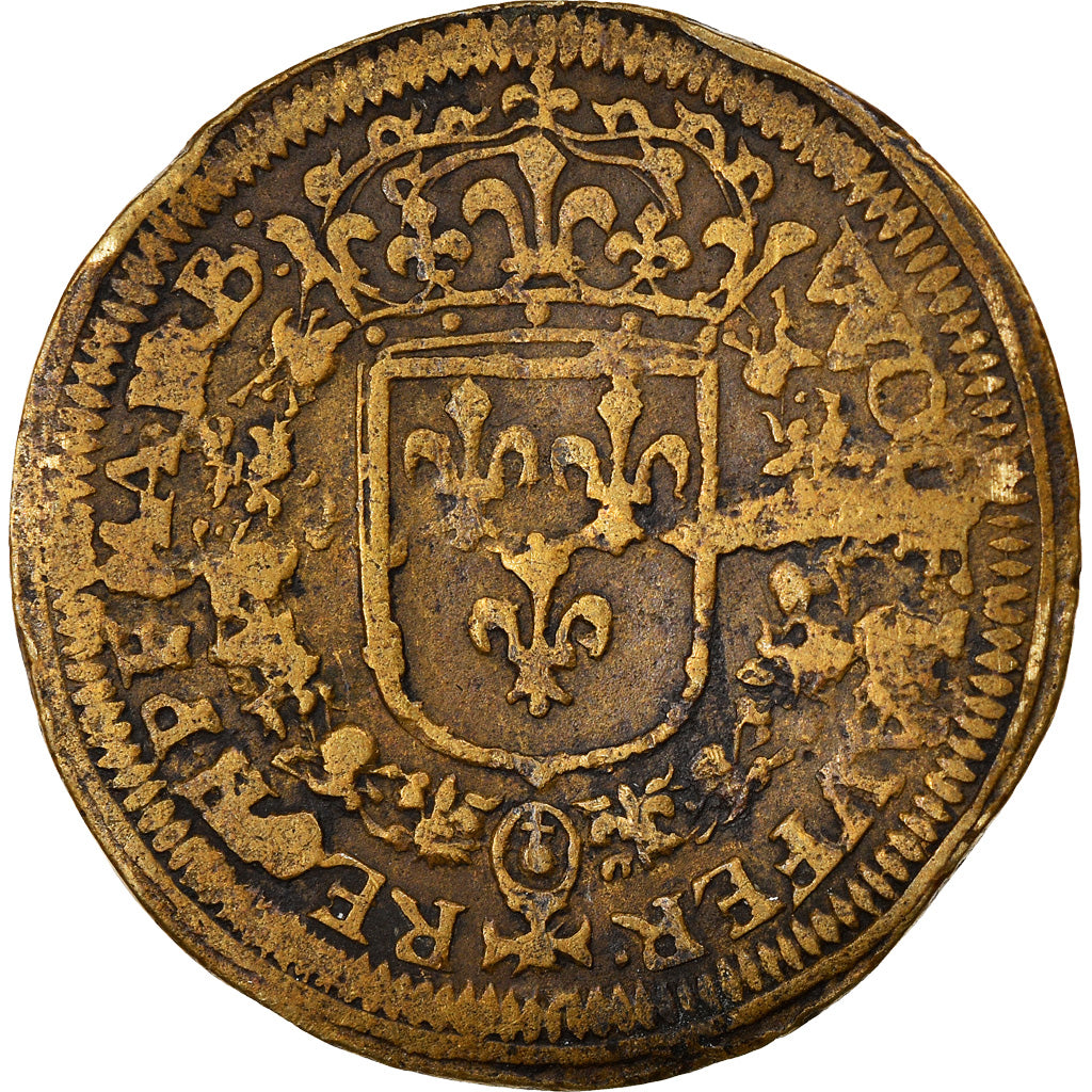 France, Token, Louis XIV, Nuremberg, Wolf. Laufer, History, VF(30-35), Brass