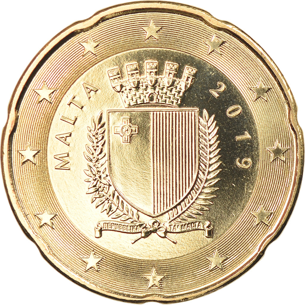 Malta, 20 Euro Cent, 2019, FDC, Latón, KM:New