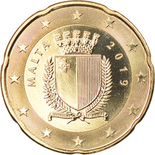 Malta, 20 Euro Cent, 2019, FDC, Latón, KM:New