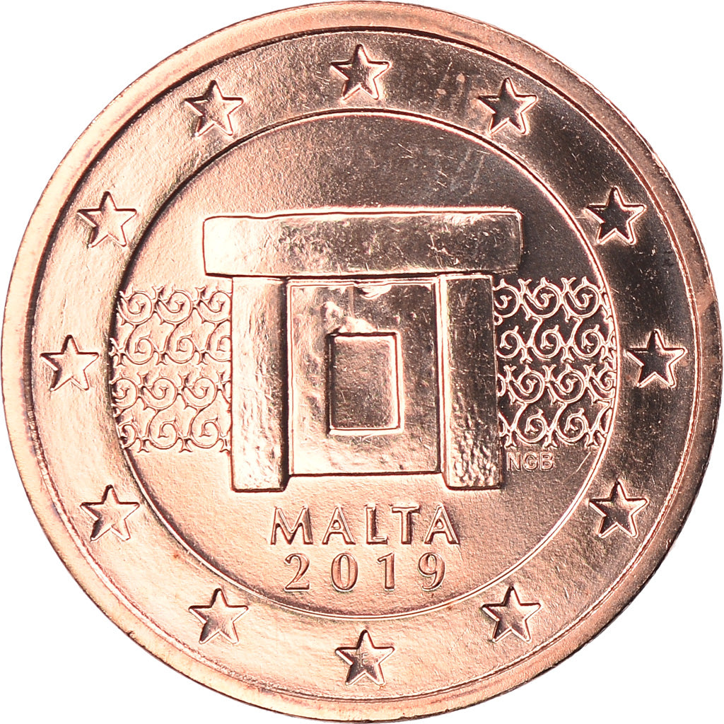 Malta, 2 Euro Cent, 2019, MS(65-70), Copper Plated Steel, KM:New