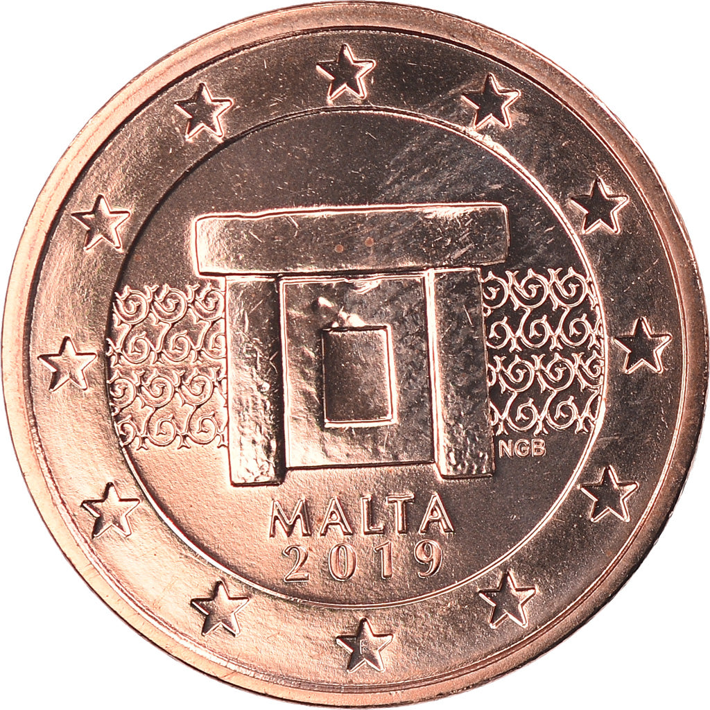 Malta, 2 Euro Cent, 2019, MS(65-70), Copper Plated Steel, KM:New