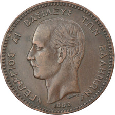 Coin, Greece, George I, 10 Lepta, 1882, AU(50-53), Copper, KM:55