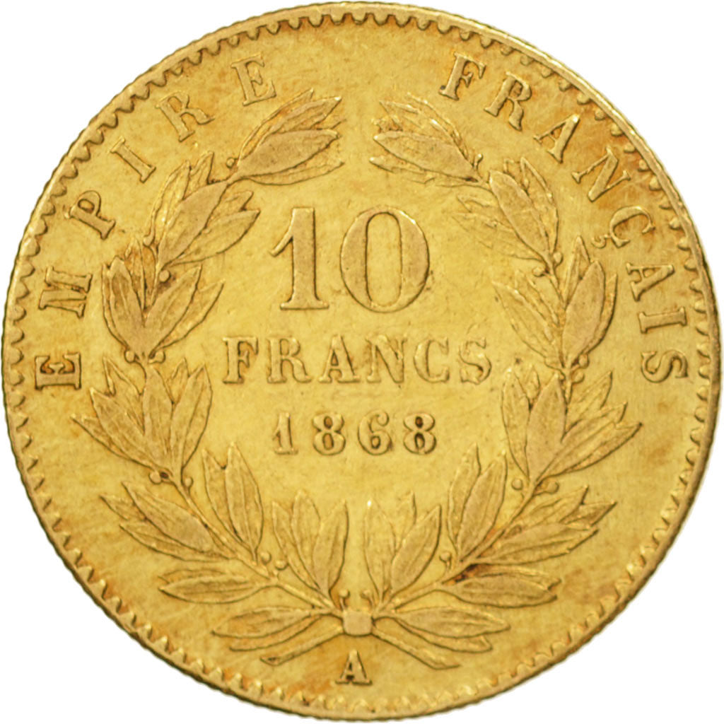 Monnaie, France, Napoleon III, Napoléon III, 10 Francs, 1868, Paris, TTB, Or