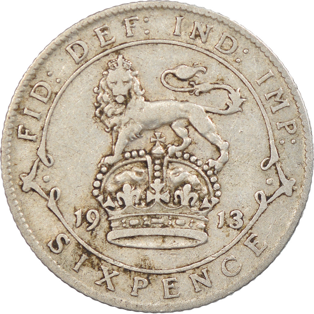 Moneta, Gran Bretagna, George V, 6 Pence, 1913, BB, Argento, KM:815