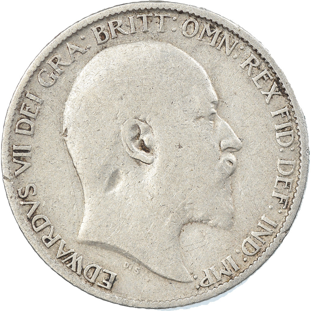 Coin, Great Britain, Edward VII, 6 Pence, 1908, VF(20-25), Silver, KM:799