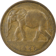 Coin, Belgian Congo, Franc, 1946, AU(50-53), Brass, KM:26