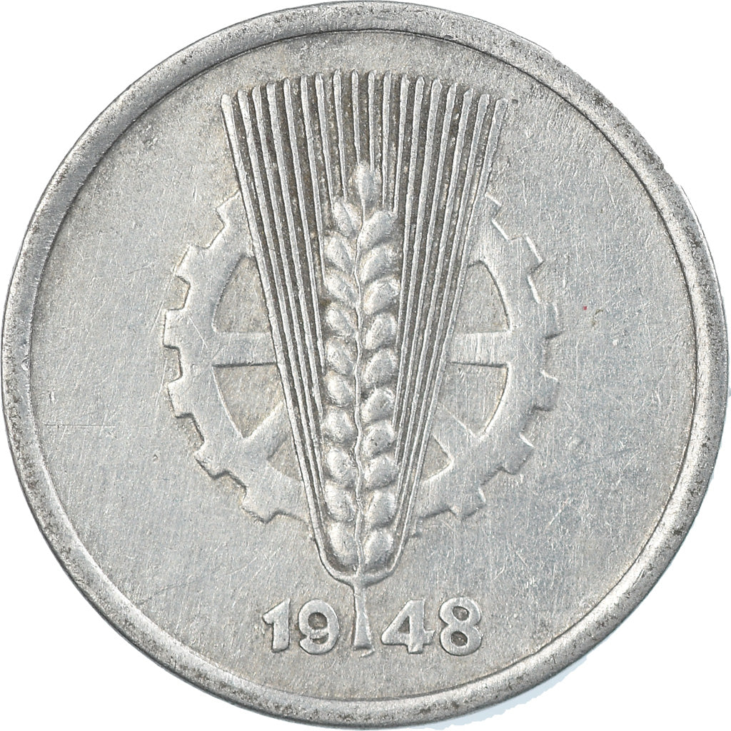 Coin, GERMAN-DEMOCRATIC REPUBLIC, 5 Pfennig, 1948, Berlin, EF(40-45), Aluminum