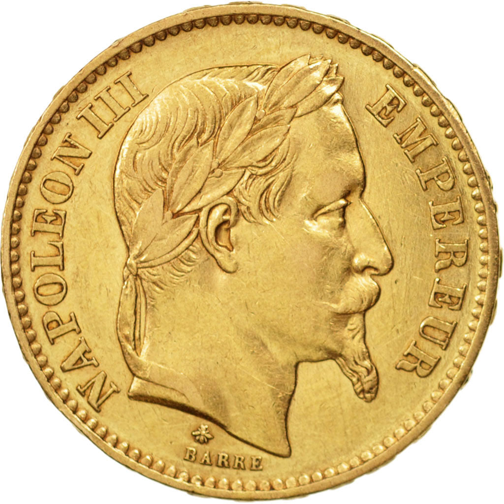 Moneda, Francia, Napoleon III, Napoléon III, 20 Francs, 1868, Paris, MBC+, Oro