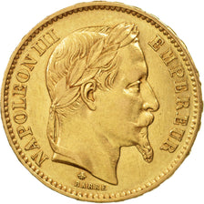 Moneda, Francia, Napoleon III, Napoléon III, 20 Francs, 1868, Paris, MBC+, Oro