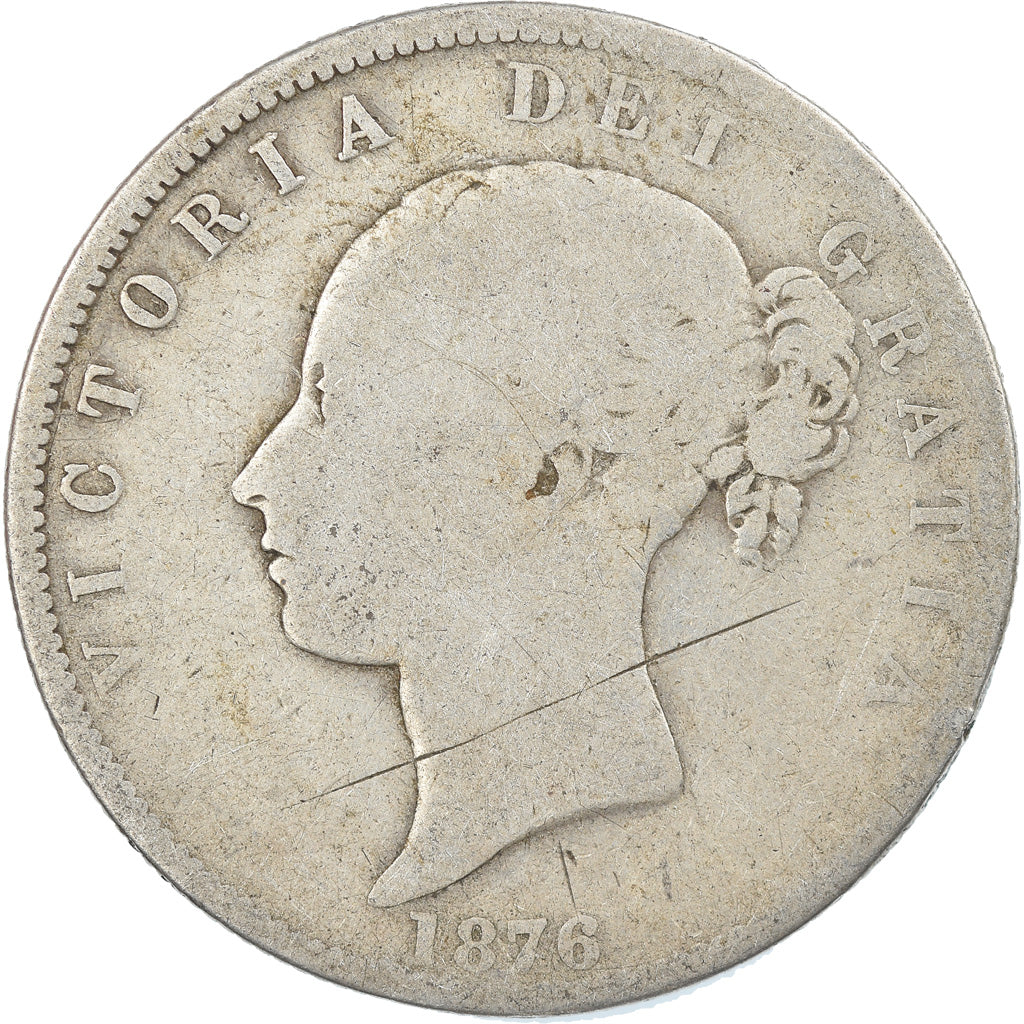 Coin, Great Britain, Victoria, 1/2 Crown, 1876, VF(20-25), Silver, KM:756