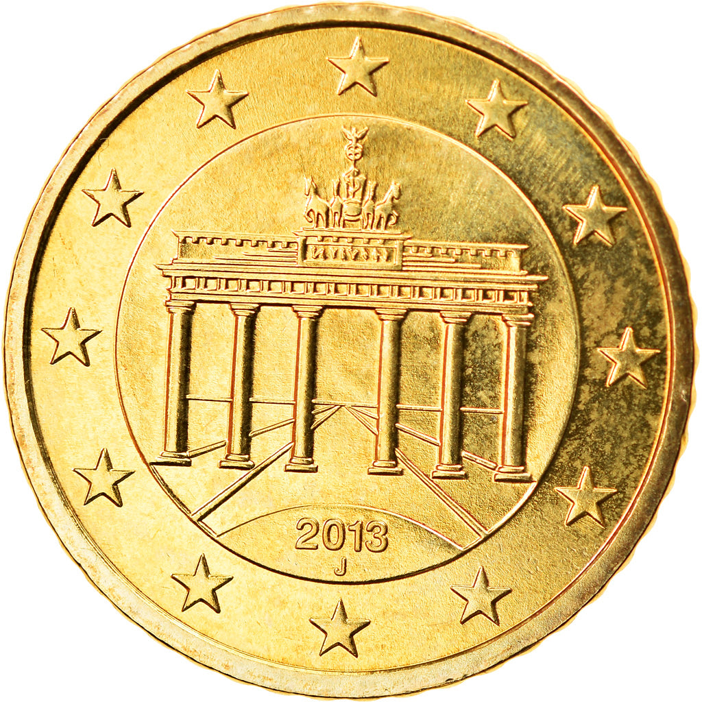 GERMANY - FEDERAL REPUBLIC, 50 Euro Cent, 2013, Hambourg, MS(63), Brass, KM:New