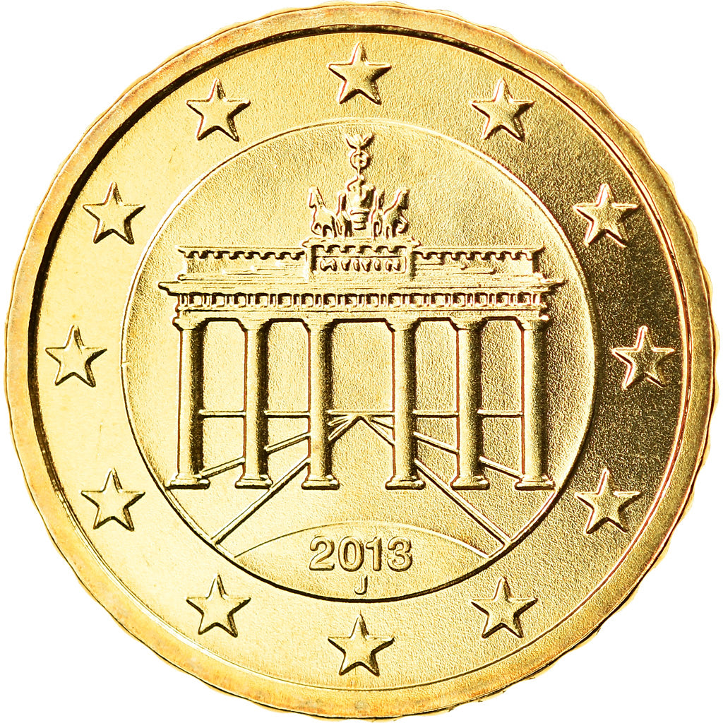 GERMANY - FEDERAL REPUBLIC, 10 Euro Cent, 2013, Hambourg, MS(63), Brass, KM:254