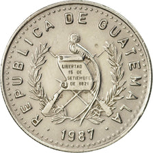 Guatemala, 10 Centavos, 1987, AU(50-53), Copper-nickel, KM:277.5