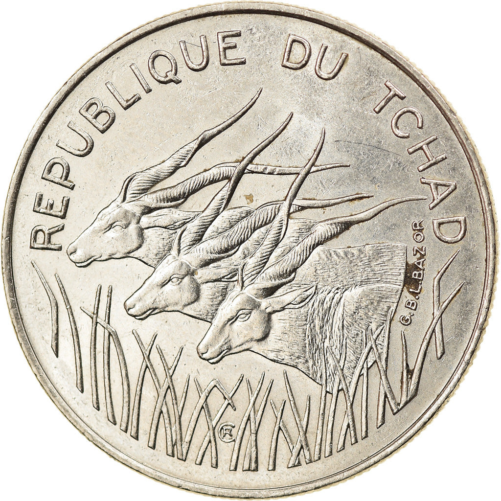 Coin, Chad, 100 Francs, 1984, EF(40-45), Nickel, KM:3