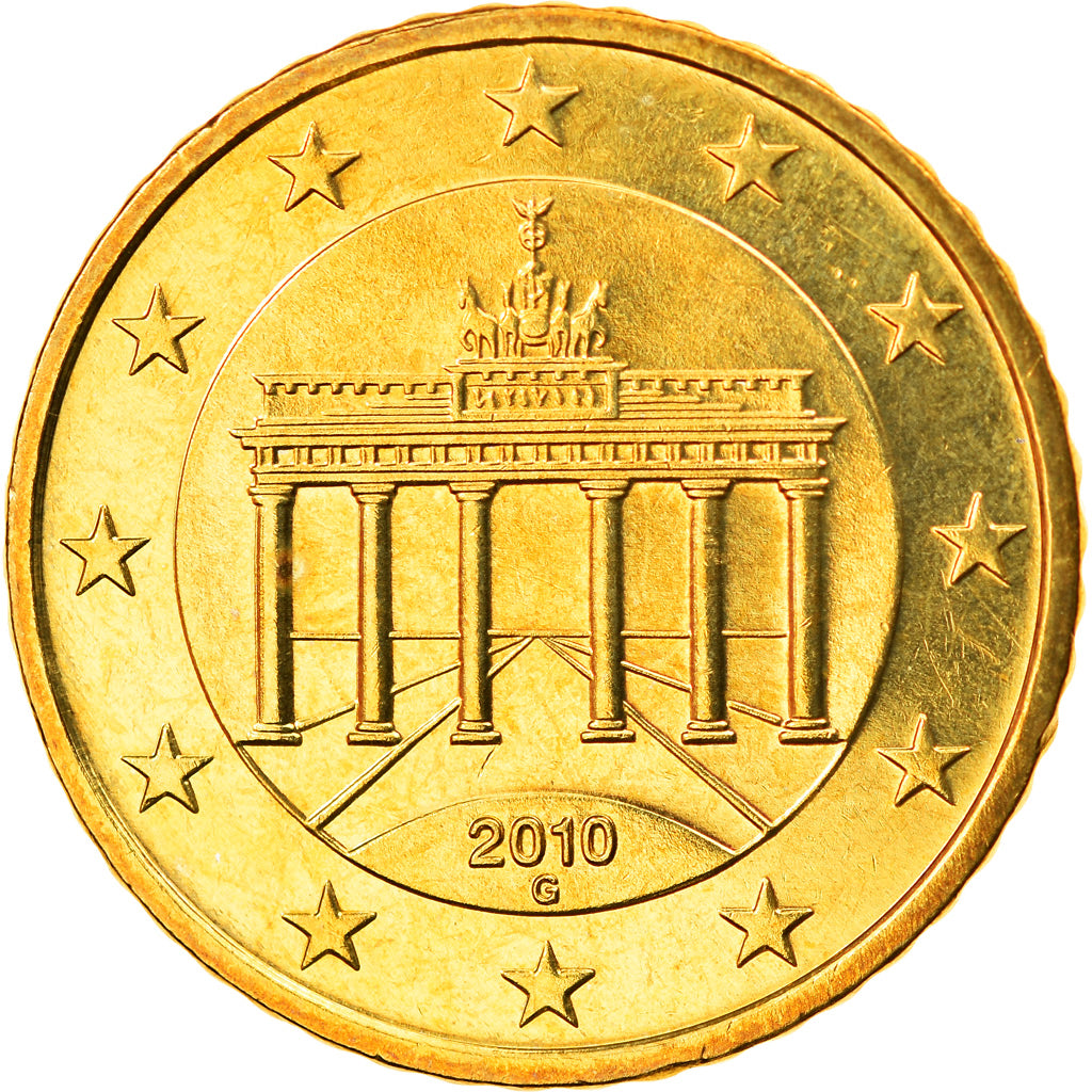 GERMANIA - REPUBBLICA FEDERALE, 50 Euro Cent, 2010, Karlsruhe, SPL, Ottone