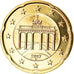 GERMANY - FEDERAL REPUBLIC, 20 Euro Cent, 2017, Munich, MS(63), Brass, KM:New