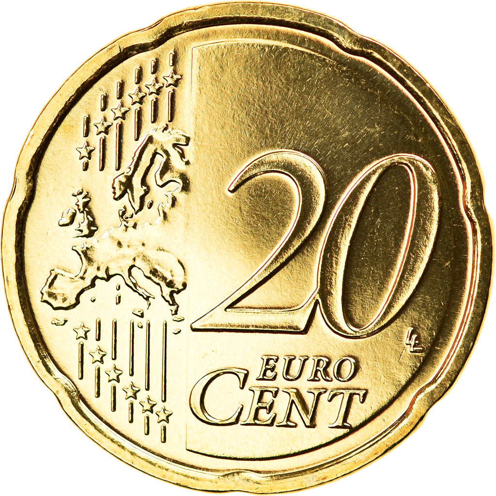 GERMANY - FEDERAL REPUBLIC, 20 Euro Cent, 2017, Munich, MS(63), Brass, KM:New