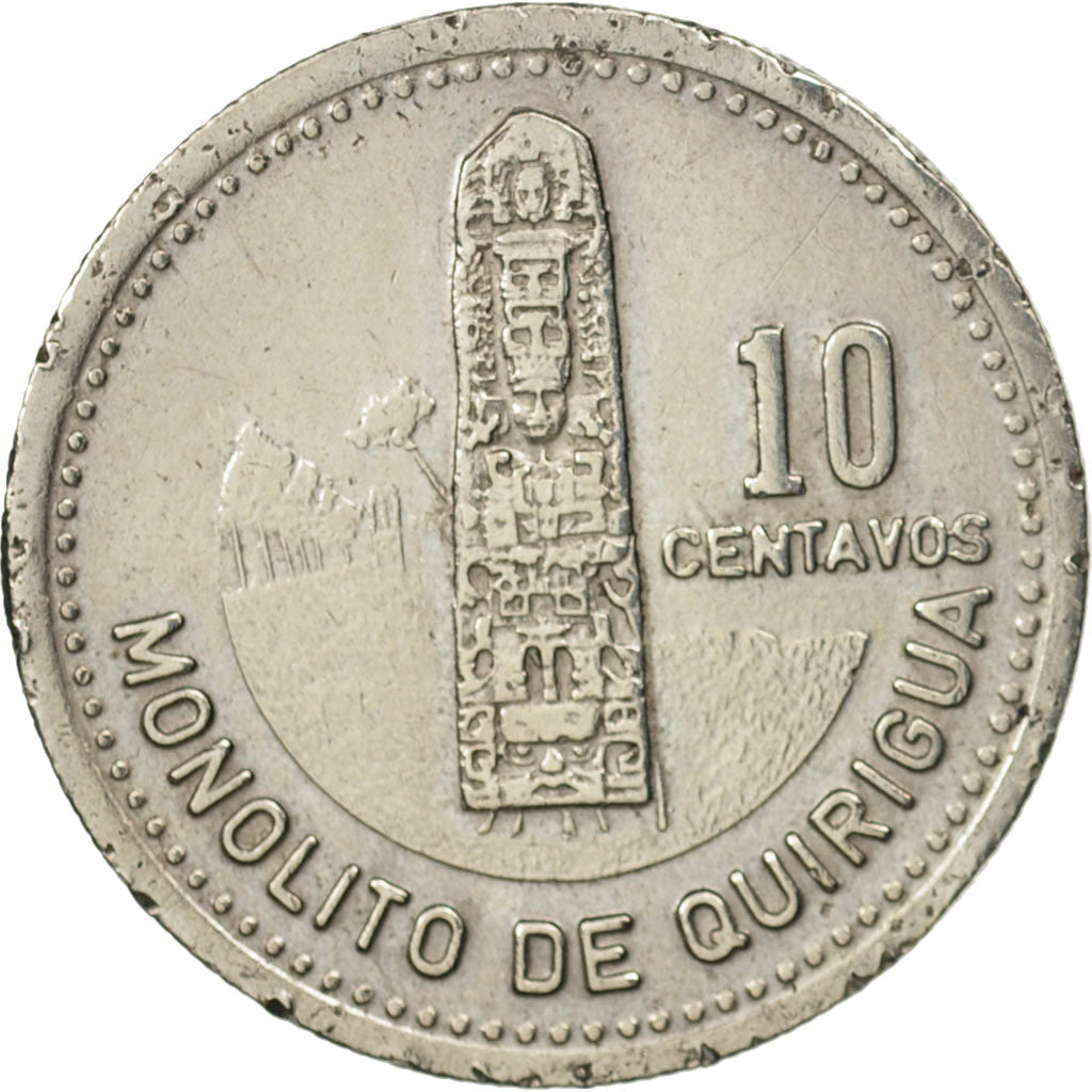 Guatemala, 10 Centavos, 1980, AU(50-53), Copper-nickel, KM:277.3