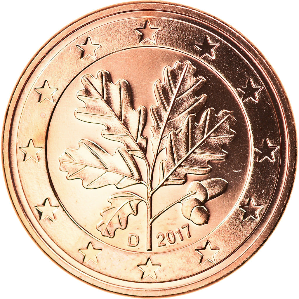 GERMANY - FEDERAL REPUBLIC, 5 Euro Cent, 2017, Munich, MS(63), Copper Plated
