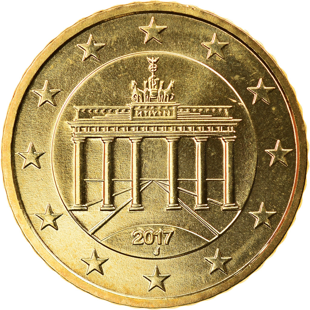 GERMANY - FEDERAL REPUBLIC, 50 Euro Cent, 2017, Hambourg, MS(63), Brass, KM:New
