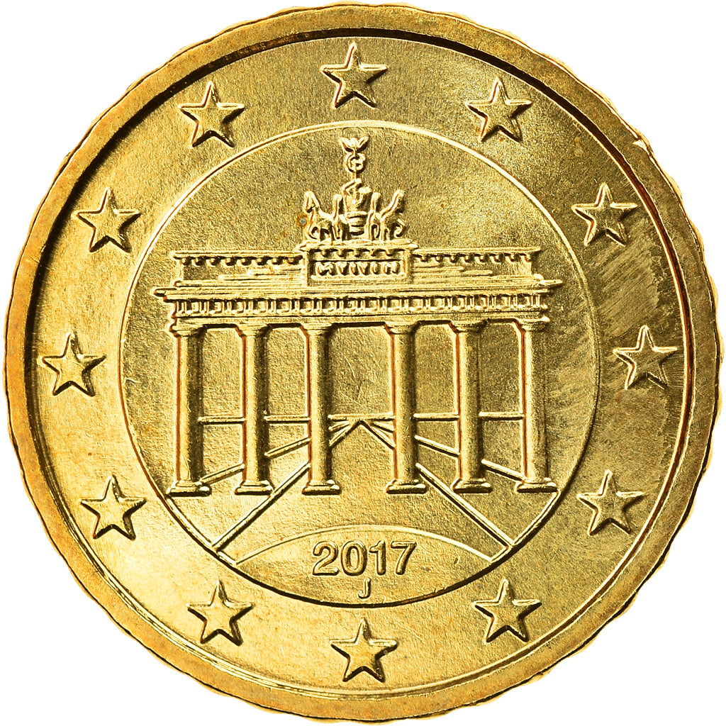 GERMANY - FEDERAL REPUBLIC, 10 Euro Cent, 2017, Hambourg, MS(63), Brass, KM:New