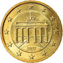 GERMANY - FEDERAL REPUBLIC, 10 Euro Cent, 2017, Hambourg, MS(63), Brass, KM:New