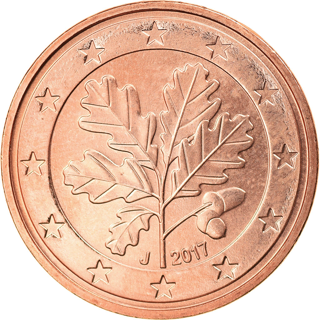 GERMANY - FEDERAL REPUBLIC, 5 Euro Cent, 2017, Hambourg, MS(63), Copper Plated