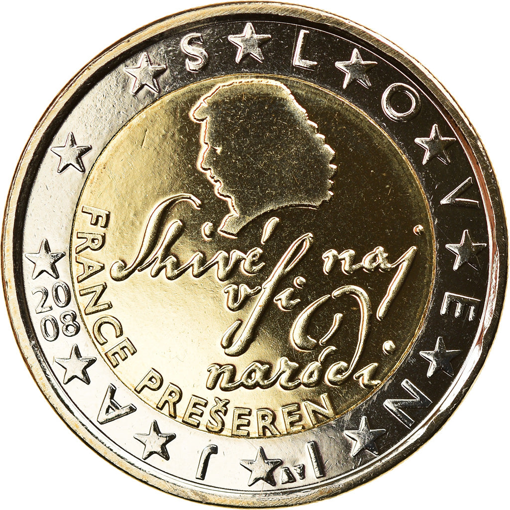 Slovenia, 2 Euro, 2008, Vantaa, MS(65-70), Bi-Metallic, KM:75