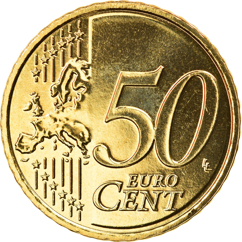 Slovenia, 50 Euro Cent, 2008, MS(65-70), Brass, KM:73