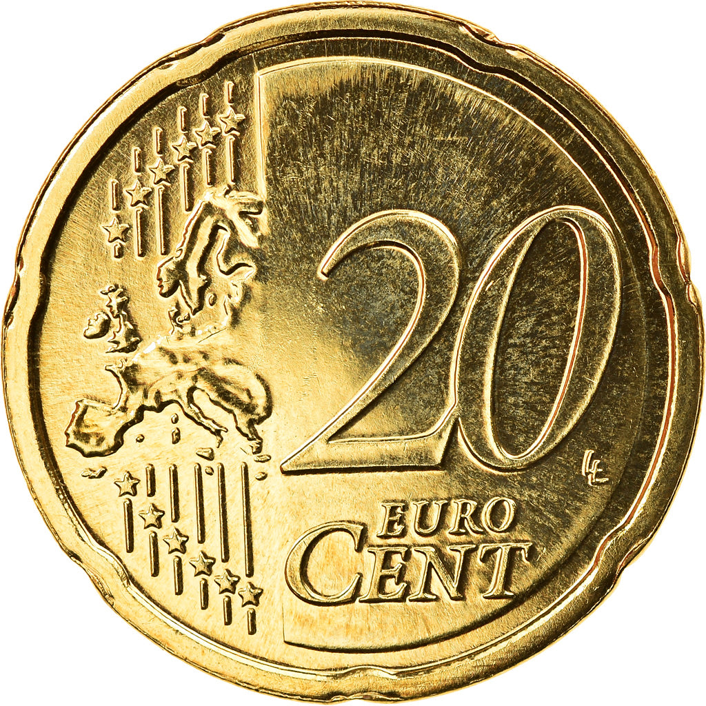 Slovénie, 20 Euro Cent, 2008, SPL, Laiton, KM:72