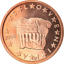 Slovenië, 2 Euro Cent, 2008, UNC-, Copper Plated Steel, KM:69