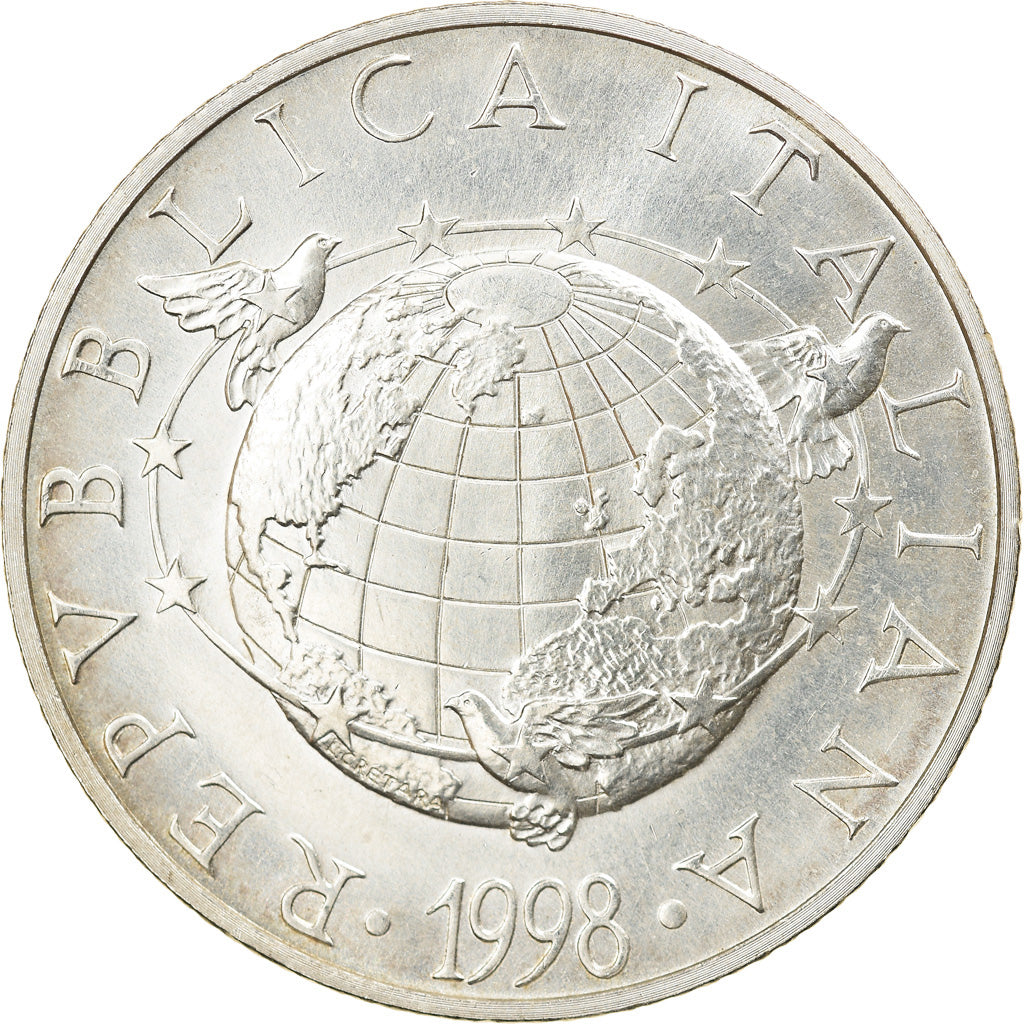 Coin, Italy, 2000 Lire, 1998, The Man, AU(55-58), Silver, KM:196