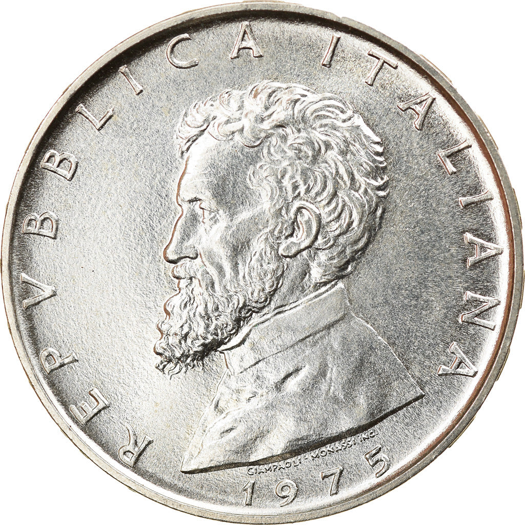 Coin, Italy, 500 Lire, 1975, Rome, MS(63), Silver, KM:104