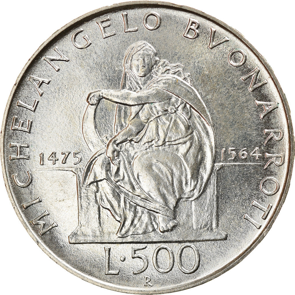Coin, Italy, 500 Lire, 1975, Rome, MS(63), Silver, KM:104