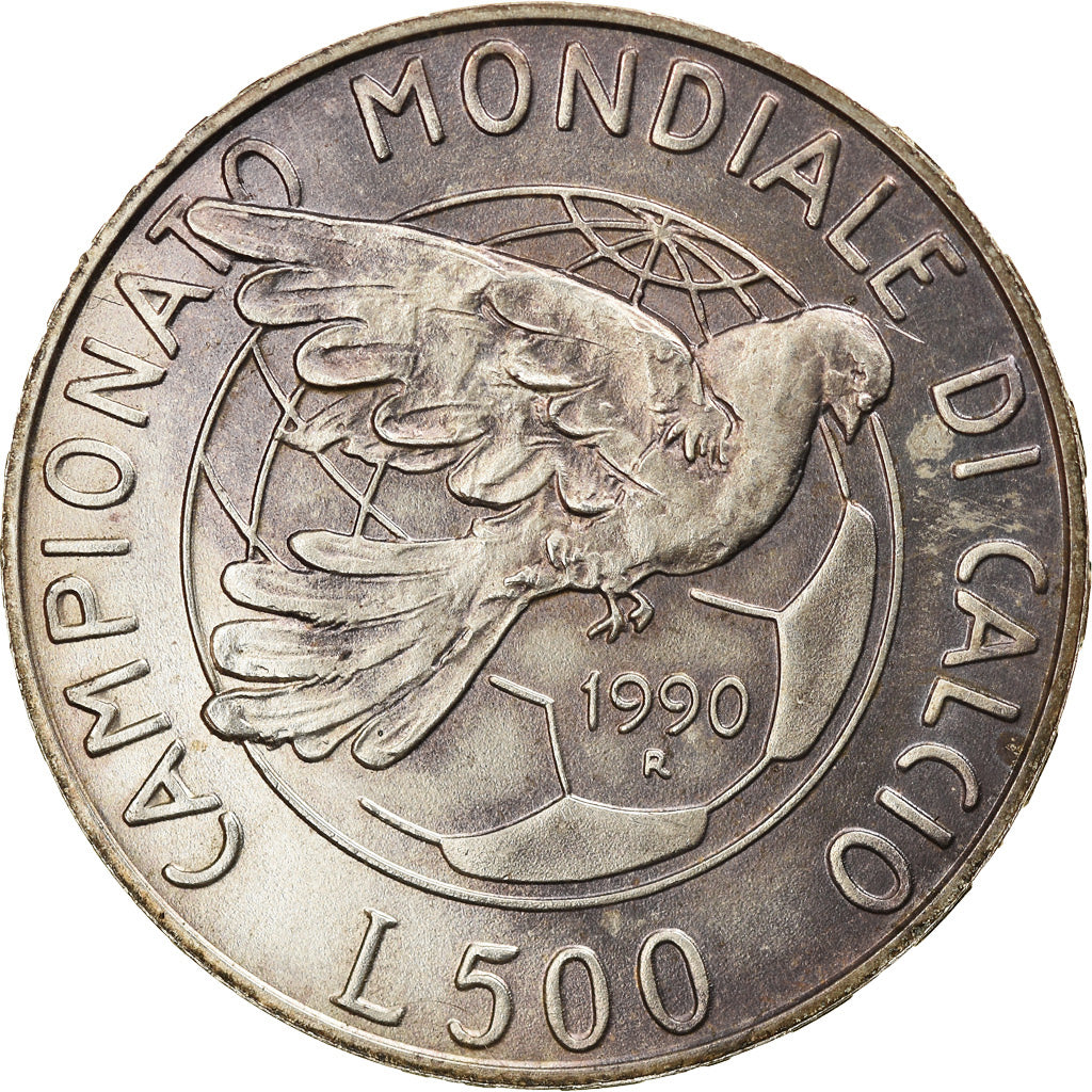 Monnaie, Italie, 500 Lire, 1990, 1990 World Cup, SUP, Argent, KM:136
