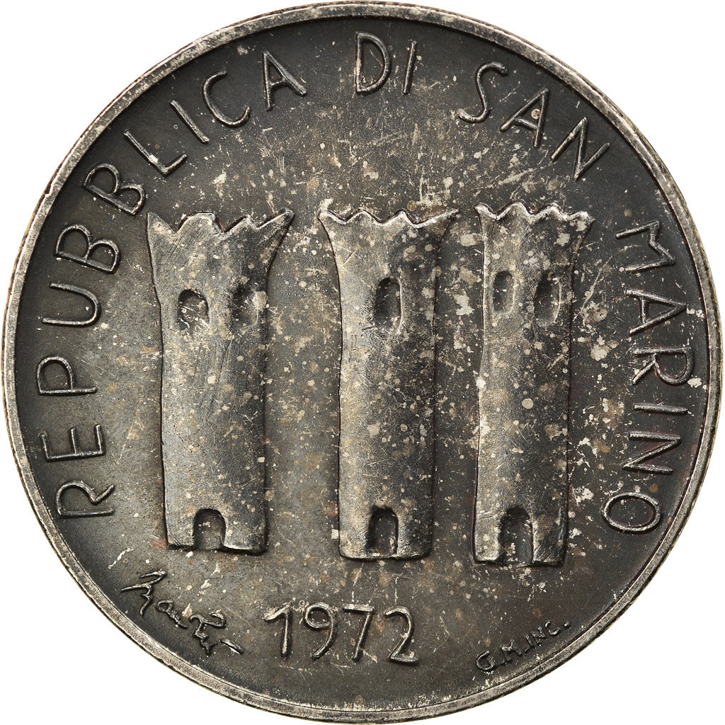 Coin, San Marino, 500 Lire, 1972, AU(50-53), Silver, KM:21