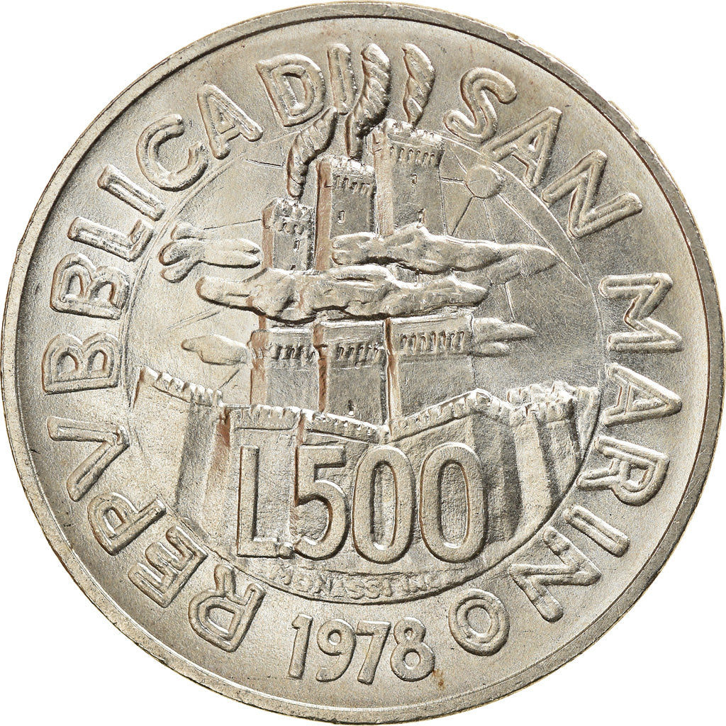 Coin, San Marino, 500 Lire, 1978, Rome, AU(55-58), Silver, KM:84