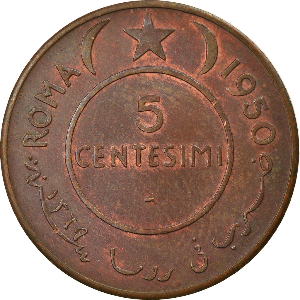 Coin, Somalia, 5 Centesimi, 1950, AU(55-58), Copper, KM:2