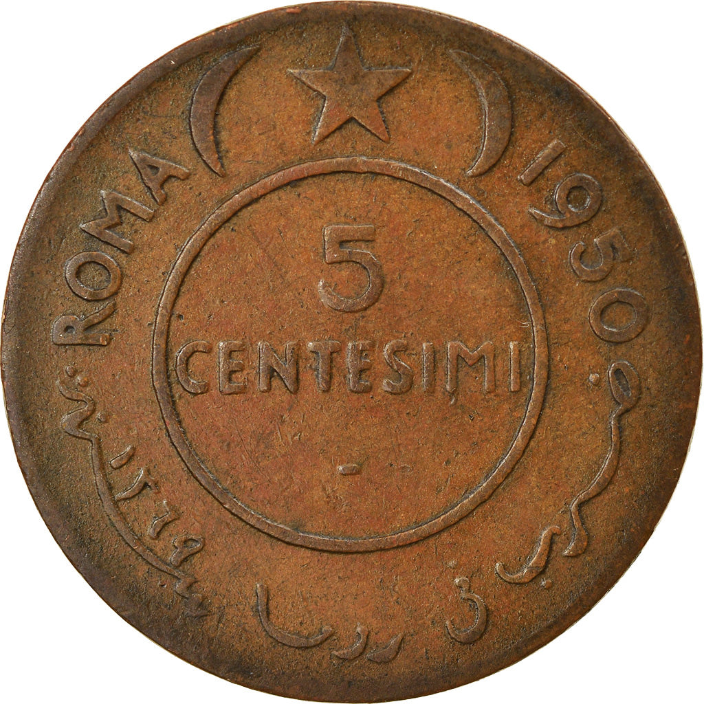 Coin, Somalia, 5 Centesimi, 1950, VF(30-35), Copper, KM:2
